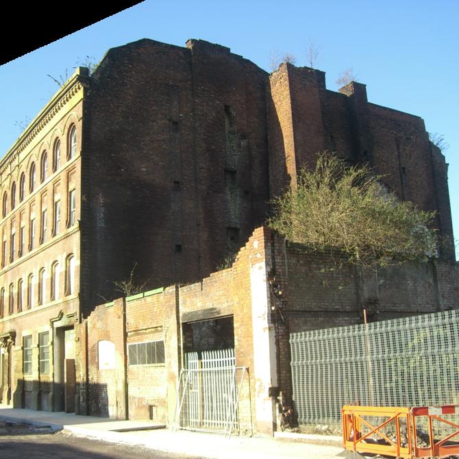 Historic Ice Plant building in Ancoats in ruins before being redeveloped